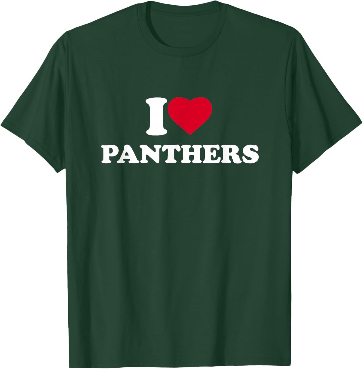 I Love Panthers Heart Animal Lover T-Shirt - T-Shirt | Forest