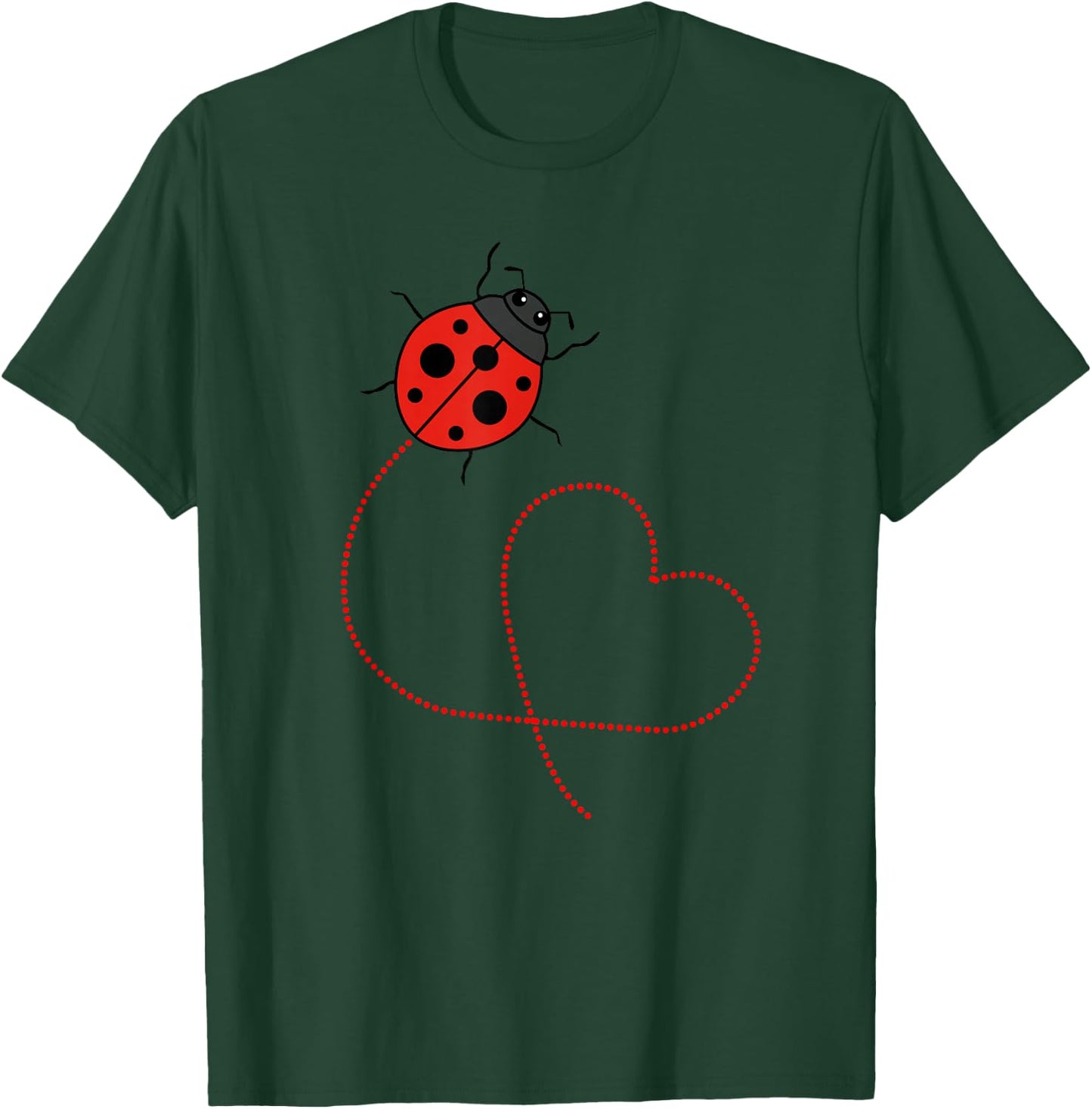 Ladybird Heart Nature Wildlife Animals Cute Beetle , black T-Shirt - T-Shirt | Forest