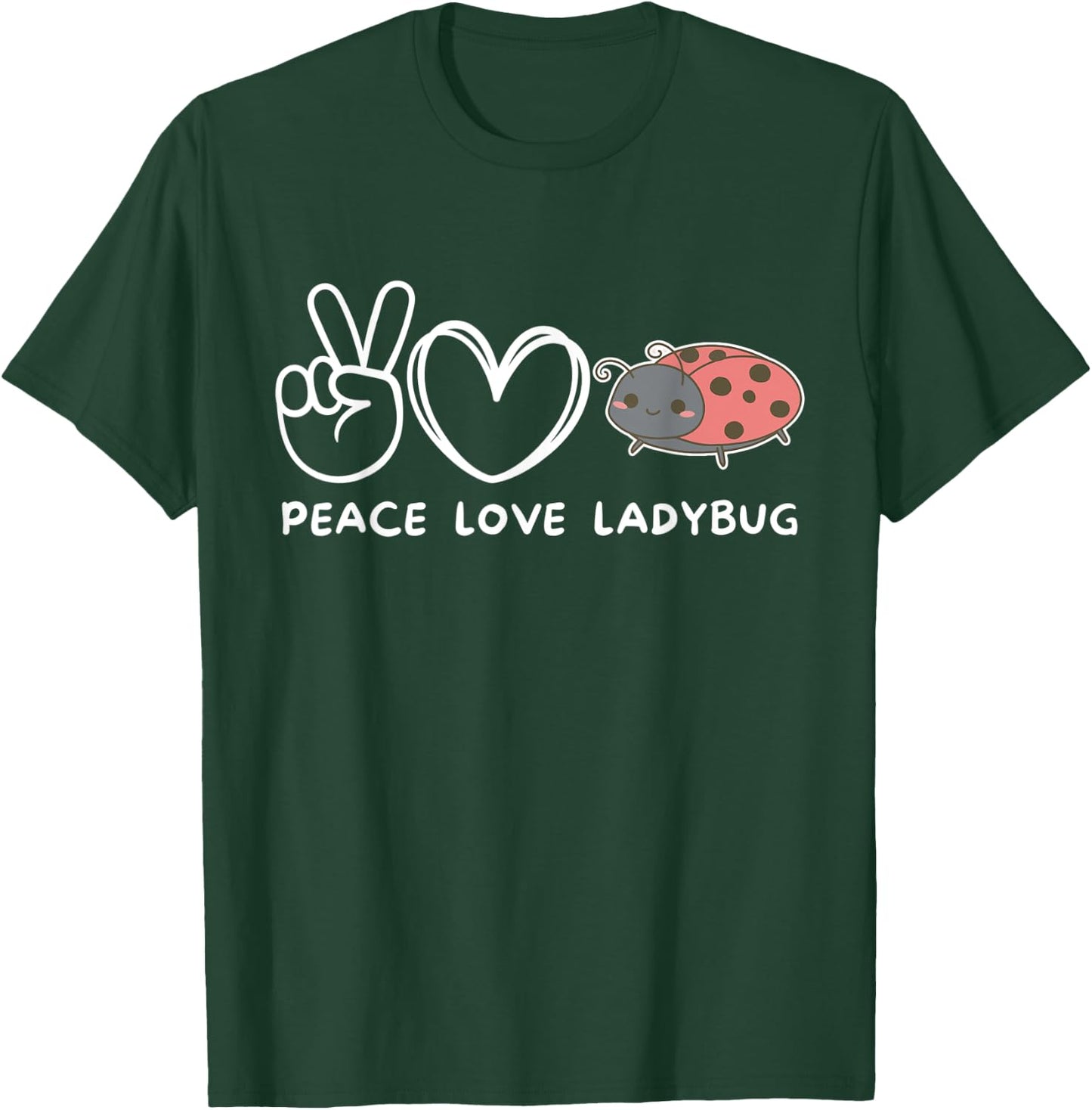 Peace, Love Ladybug Retro Ladybug Lover T-Shirt - T-Shirt | Forest