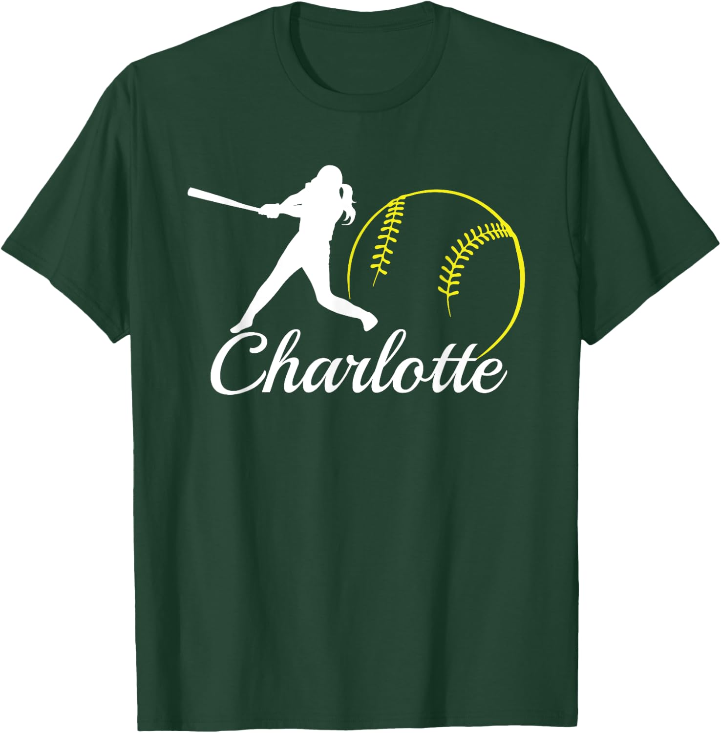 Charlotte Softball Name Shirt for Charlotte T-Shirt - T-Shirt | Forest