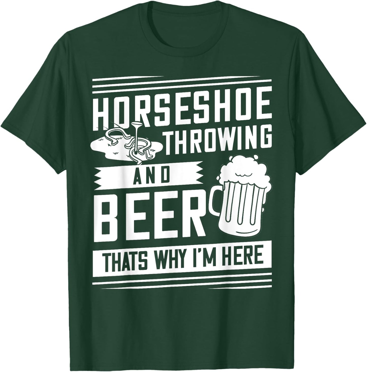 Horseshoe Pitching Gift Throwing Shoes T-Shirt - T-Shirt | Forest
