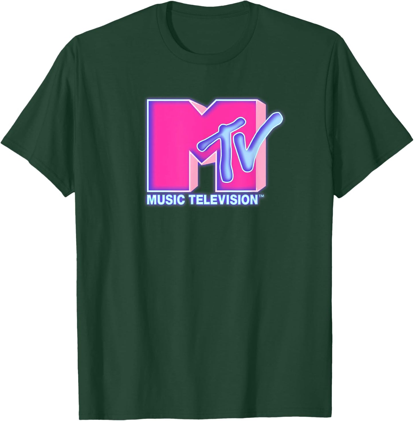 MTV Vintage Neon Glow Logo , black T-Shirt - T-Shirt | Forest