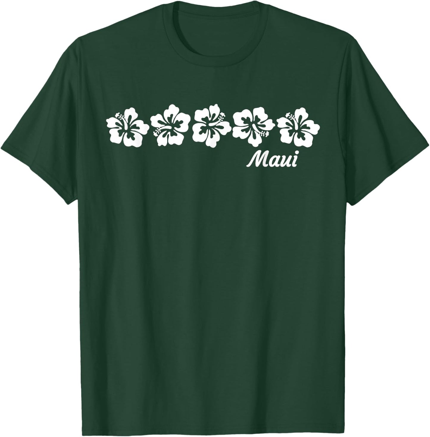 MAUI - Hawaiian Hibiscus Flowers - Maui T-Shirt - T-Shirt | Forest