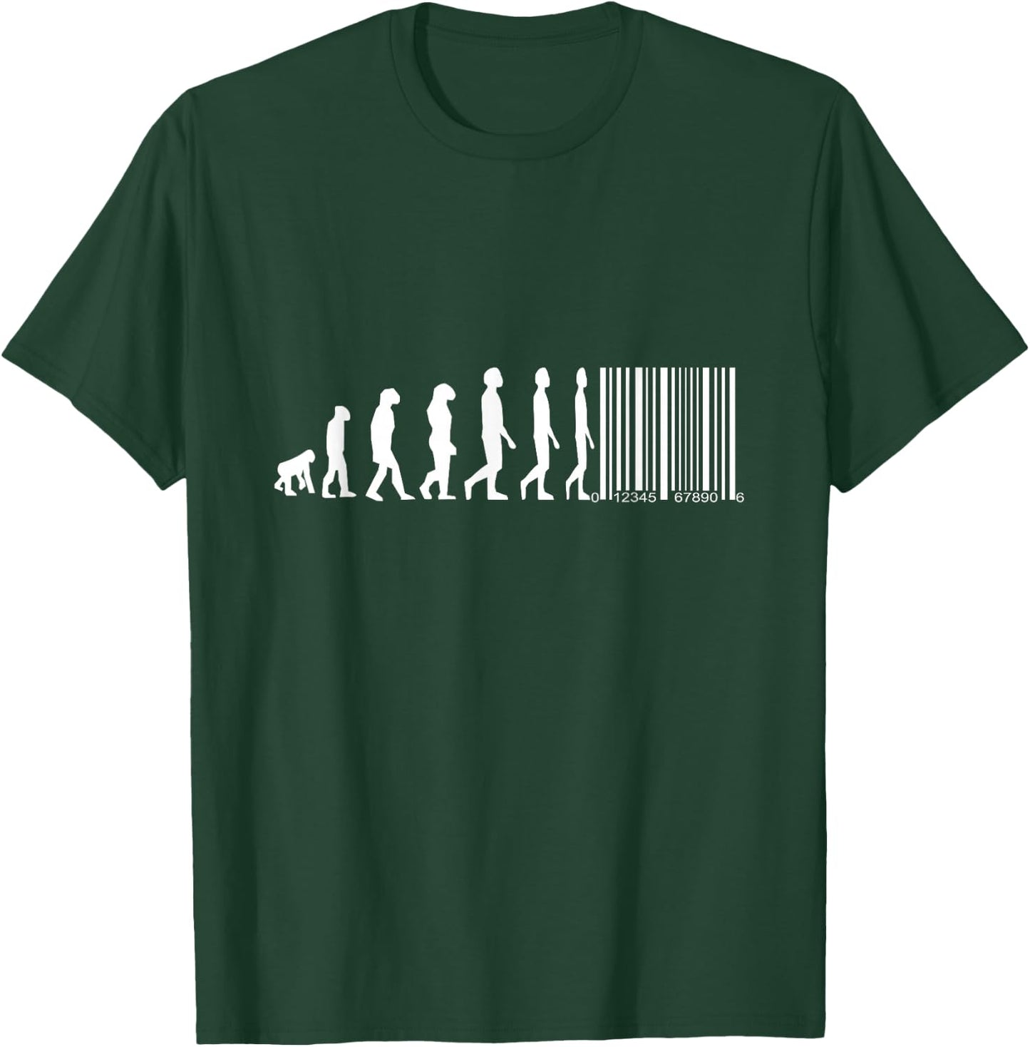 Evolution von Affen zum Menschen mit Barcode T-Shirt - T-Shirt | Forest