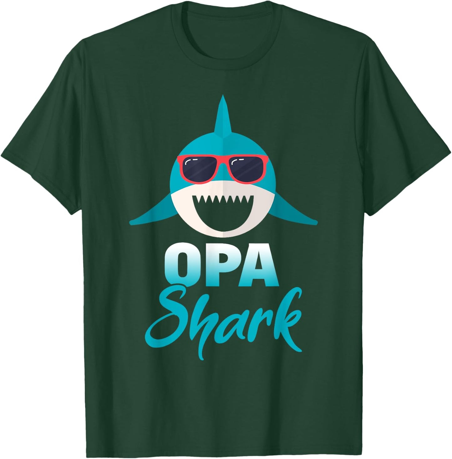 Opa Shark Wearing Cool Sunglasses Grandpa T-Shirt - T-Shirt | Forest