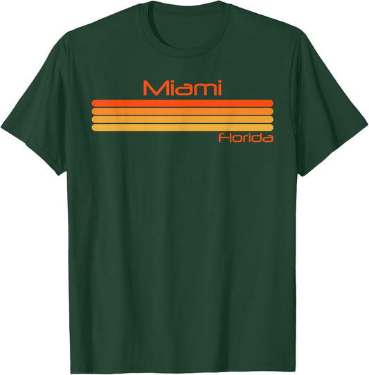 Retro Miami Florida , black T-Shirt - T-Shirt | Forest