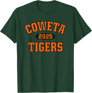 Coweta Tigers High School Arch 2025 T-Shirt - T-Shirt | Forest