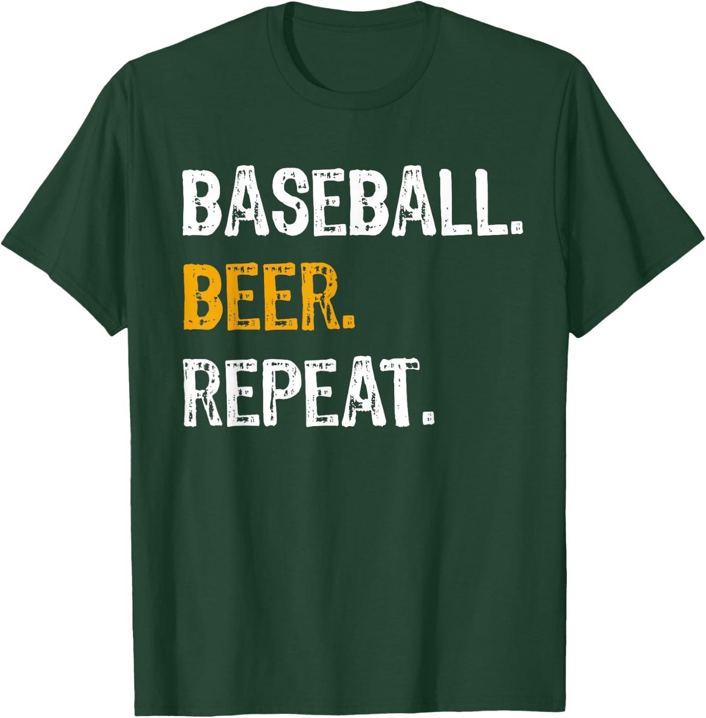 Baseball Beer Repeat Shirt, For Baseball Lovers T-Shirt - T-Shirt | Forest