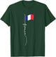 France Signature Flag Pole - Elegant Patriotic French Flag Small T-Shirt - T-Shirt | Forest