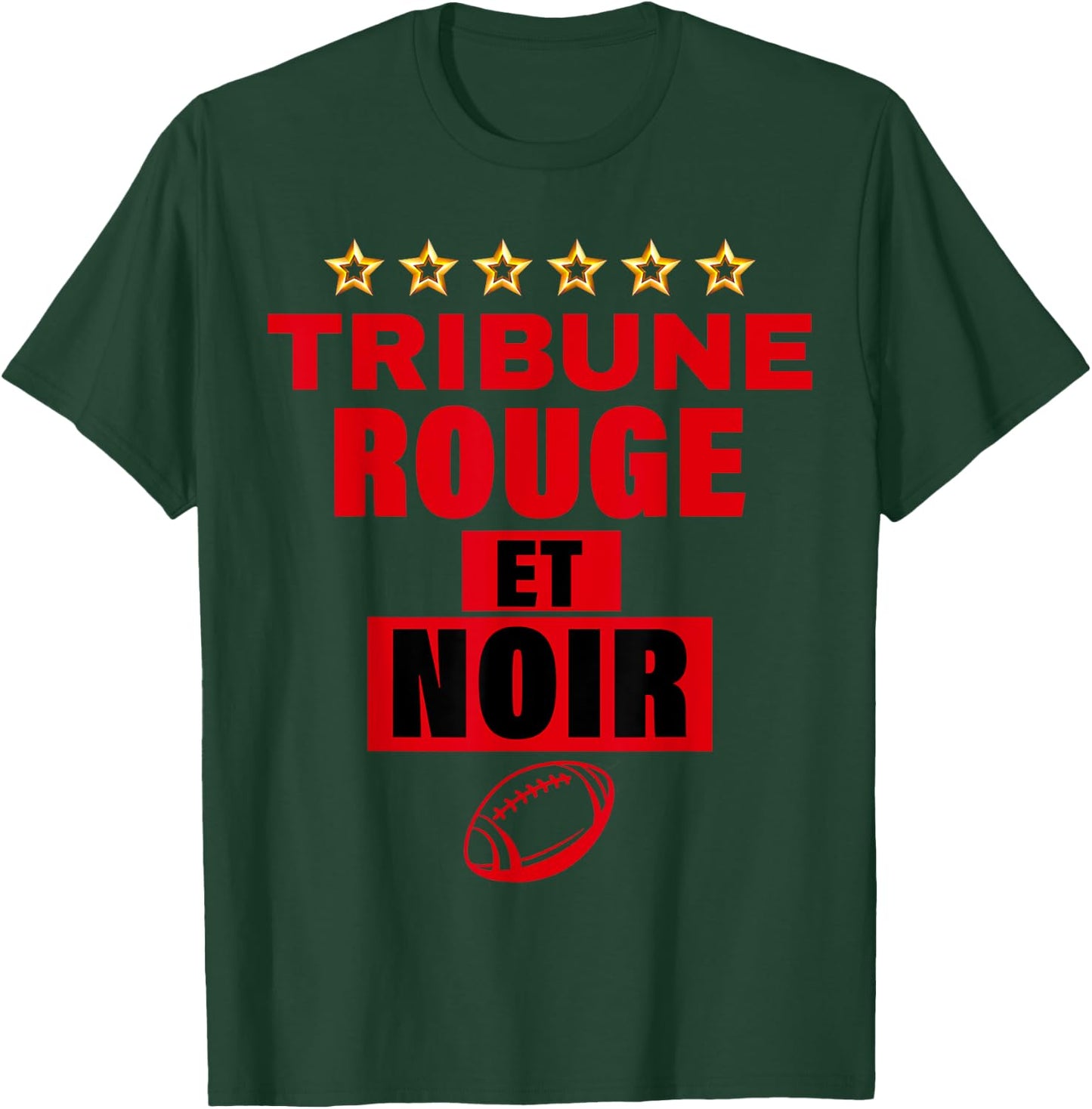 Rugby Toulouse Supporter Tribune Red and Black Man Woman , Black, S T-Shirt - T-Shirt | Forest