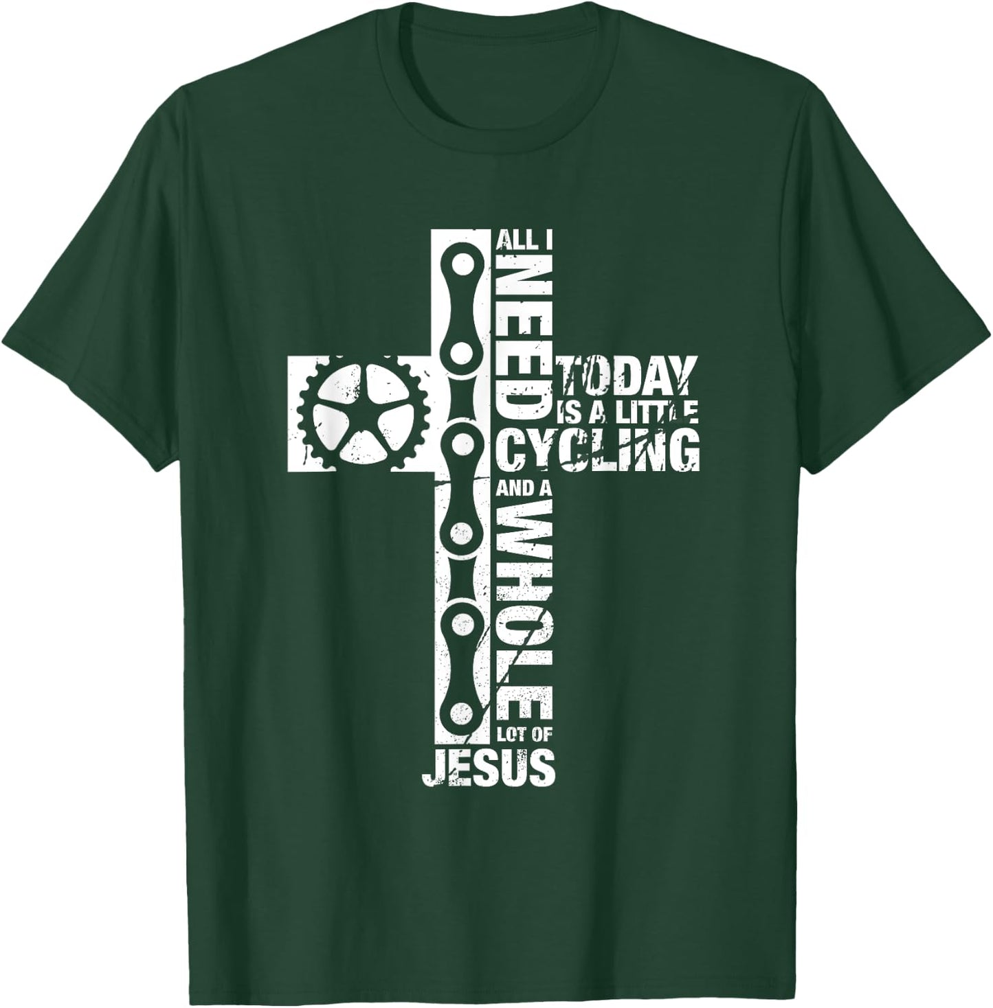 Bluetonic Cycling All I Need Is Cycling And Jesus Christian Religious Gifts T-Shirt - T-Shirt | Forest