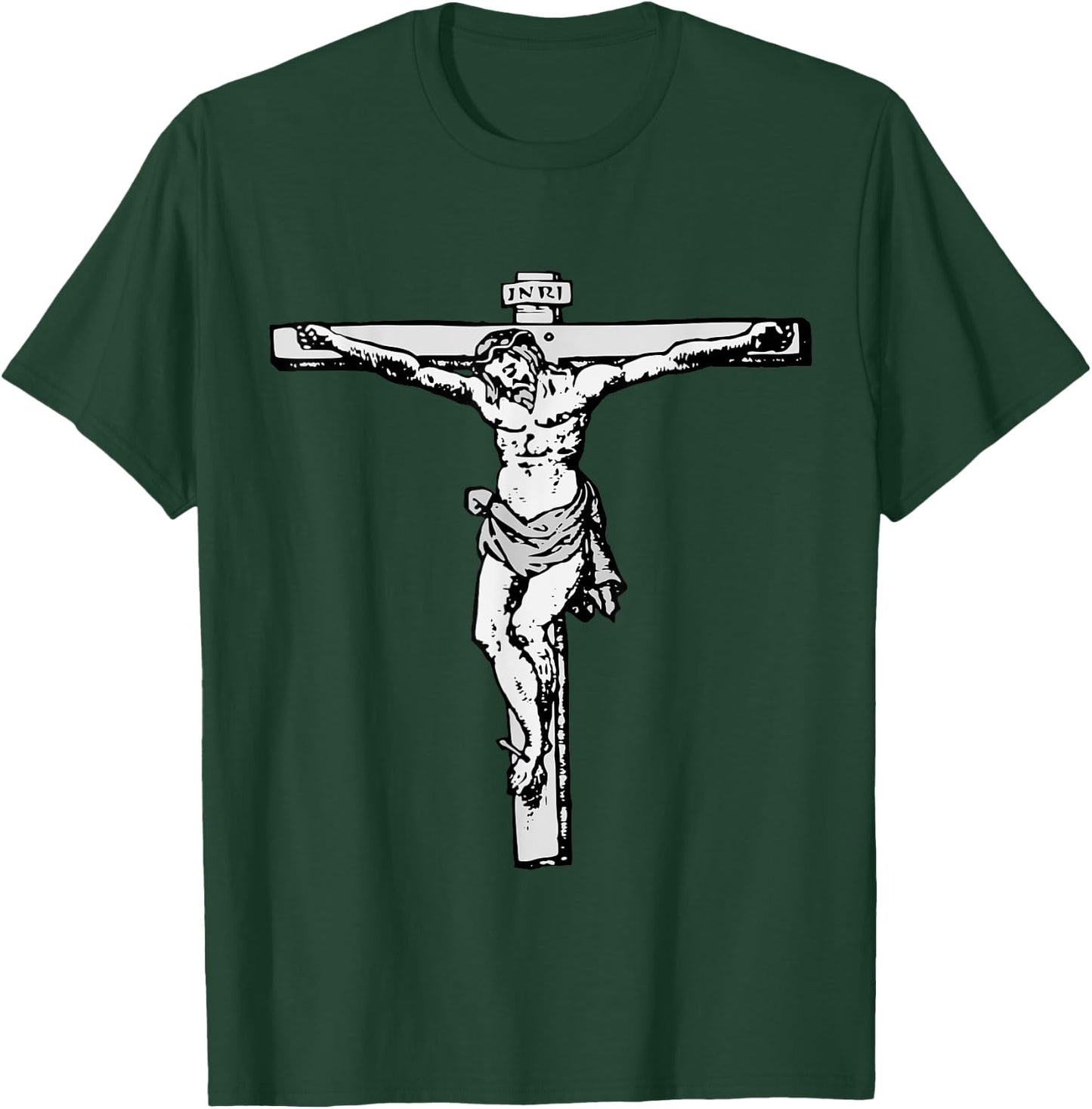 Lord Jesus Christ of Nazareth Crucifix INRI Cross T-Shirt - T-Shirt | Forest