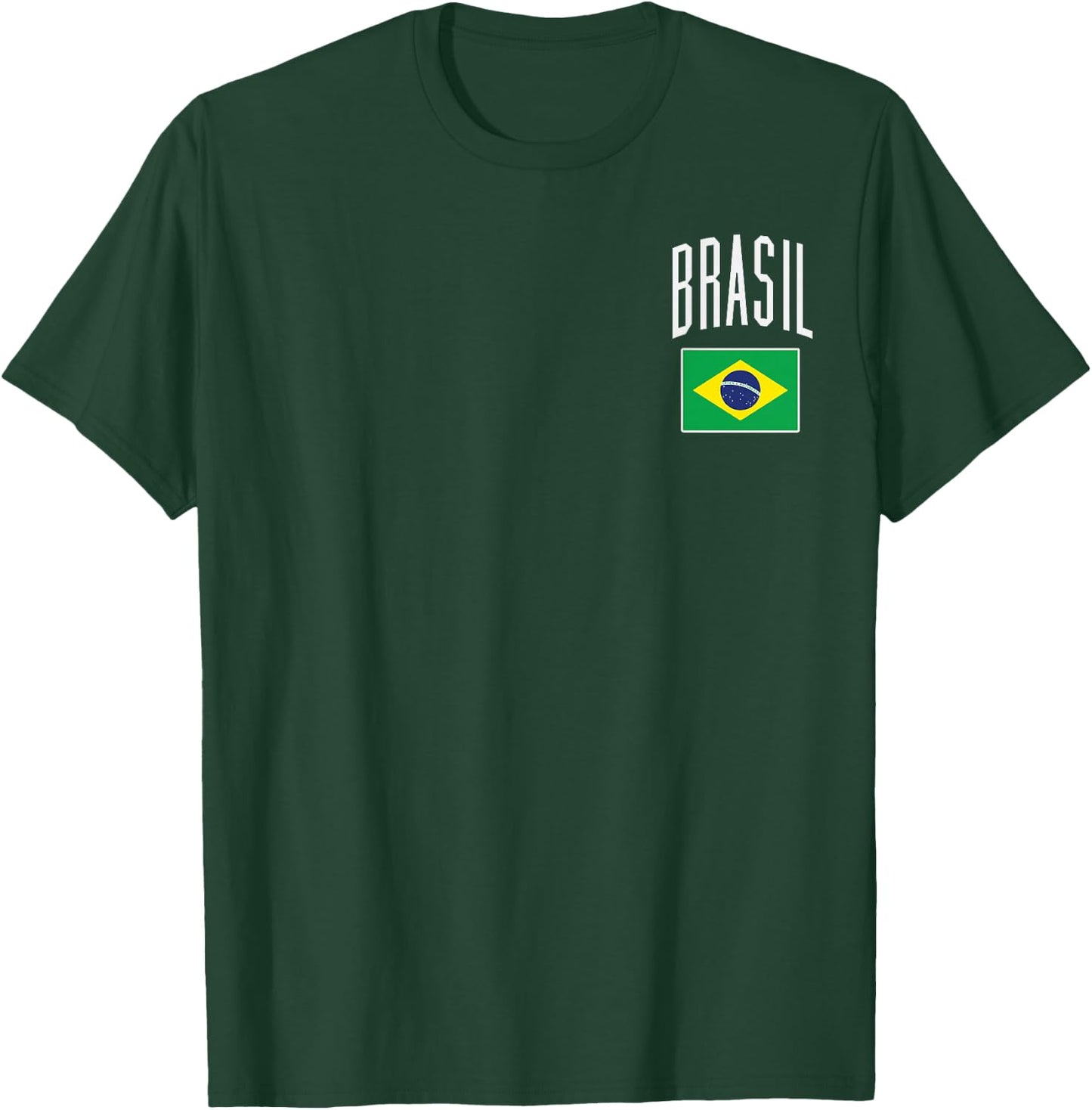 Brasil Flag Brazilian Football Soccer Fan Men Women Kids T-Shirt - T-Shirt | Forest