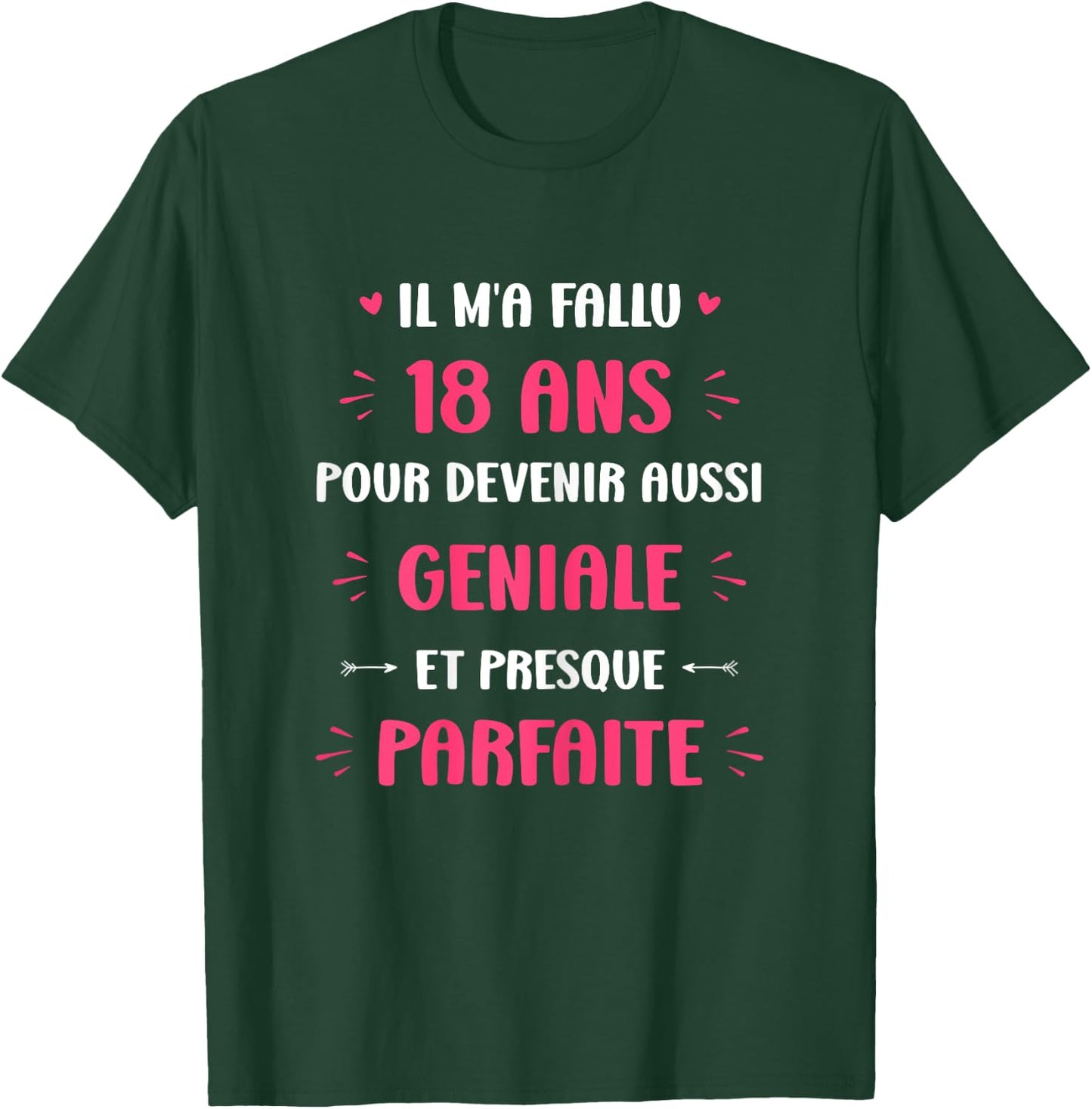 Funny Awesome 18 Years Woman Birthday 18 Years , Black, Female X-Small T-Shirt - T-Shirt | Forest
