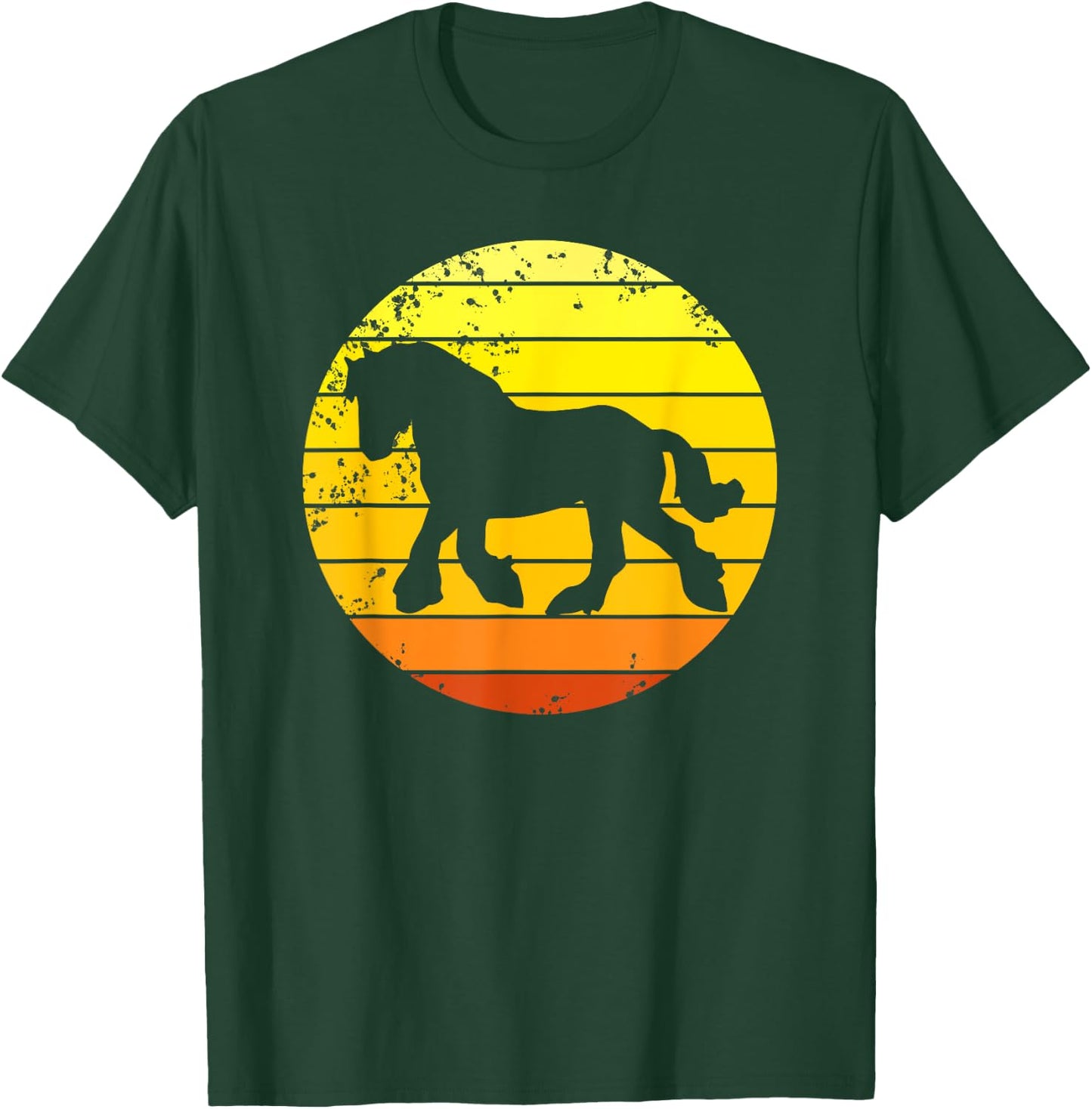 Shire Horse Draft Horses Coldblood Draught Retro T-Shirt - T-Shirt | Forest