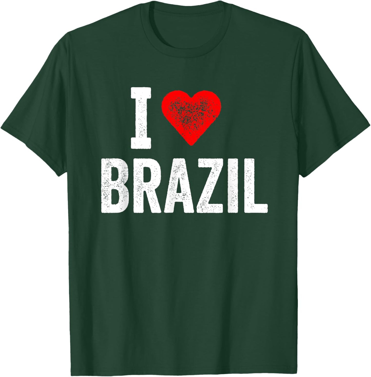 Funny Retro Design I Love Brazil with a Red Heart T-Shirt - T-Shirt | Forest