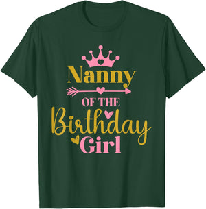 Nanny of The Birthday Girl Themed Family Girl Birthday T-Shirt - T-Shirt | Forest