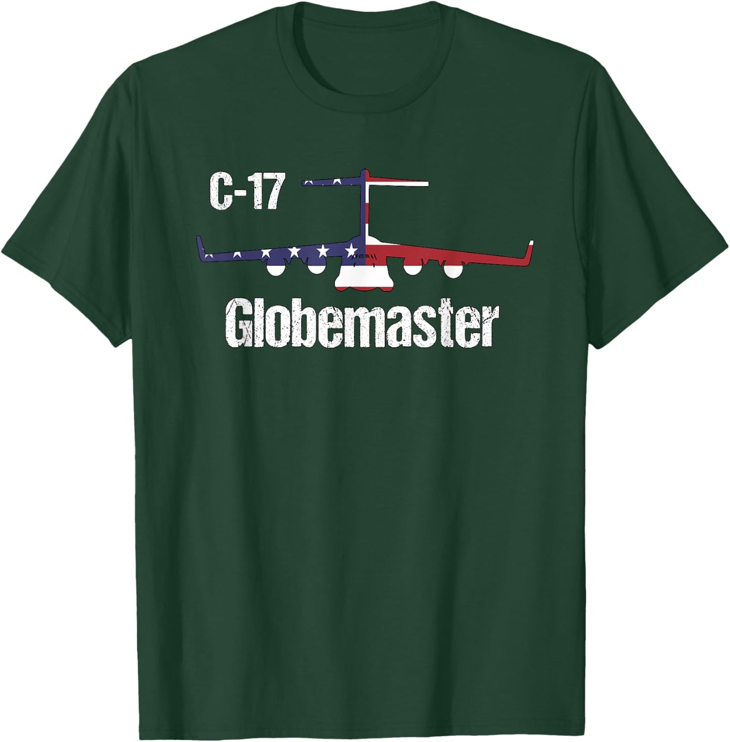 C17 Globemaster Air Force Pilot Gifts American Flag Aviation T-Shirt - T-Shirt | Forest