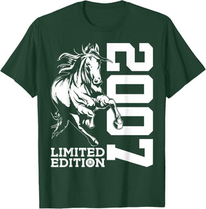 Riding 18th Birthday Horse Limited Edition 2007 Rider T-Shirt - T-Shirt | Forest