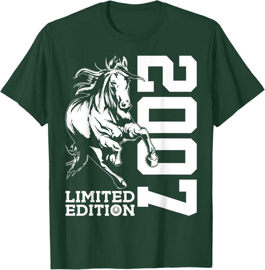 Riding 18th Birthday Horse Limited Edition 2007 Rider T-Shirt - T-Shirt | Forest