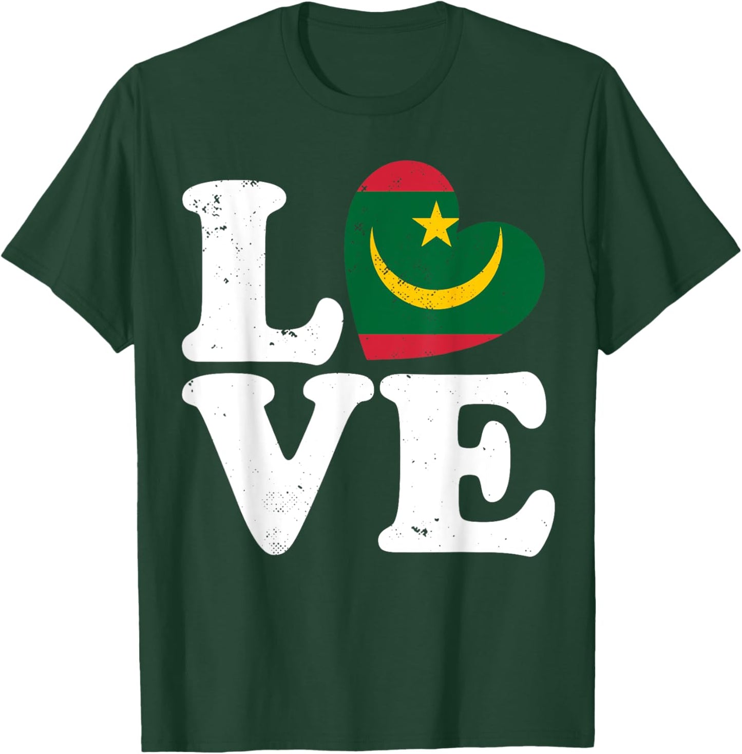 Love Heart Mauritania Proud Mauritania Flag T-Shirt - T-Shirt | Forest