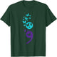 Butterfly Semicolon Suicide Awareness Mental Health T-Shirt - T-Shirt | Forest