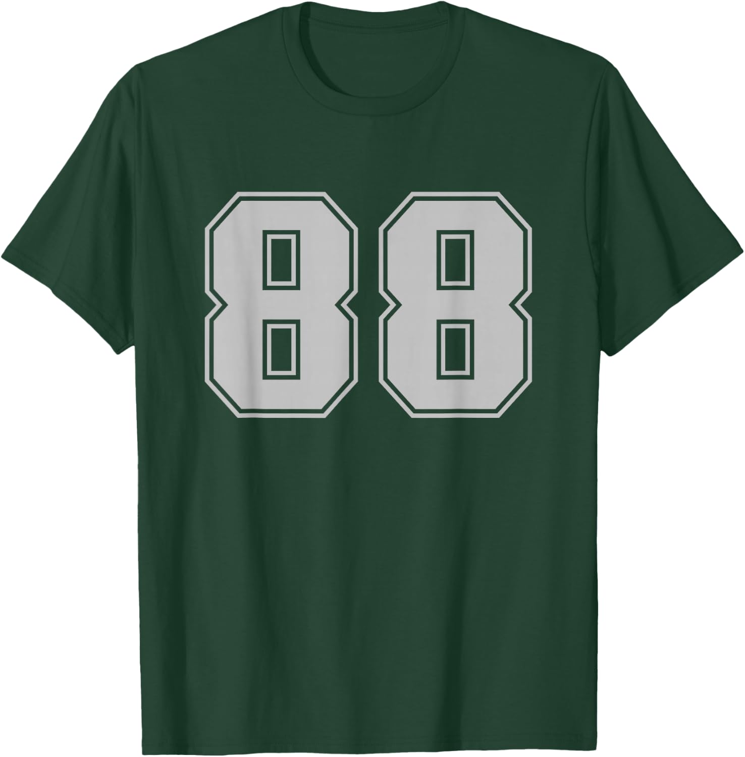Number #88 Silver Sport Varsity Number T-Shirt - T-Shirt | Forest