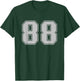 Number #88 Silver Sport Varsity Number T-Shirt - T-Shirt | Forest