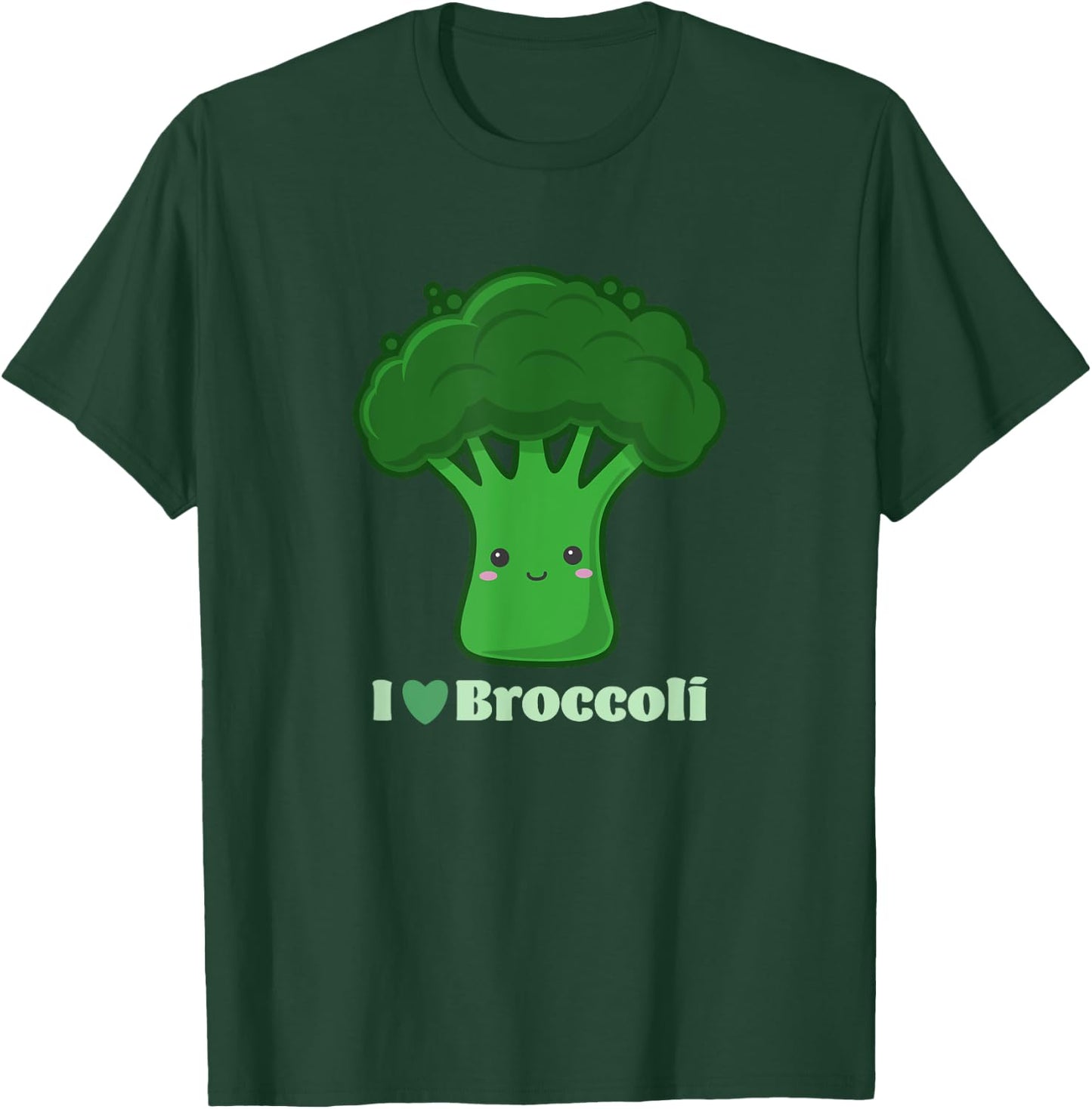 Funny Vegan Cute Vegetables I Love Broccoli , Black, S T-Shirt - T-Shirt | Forest