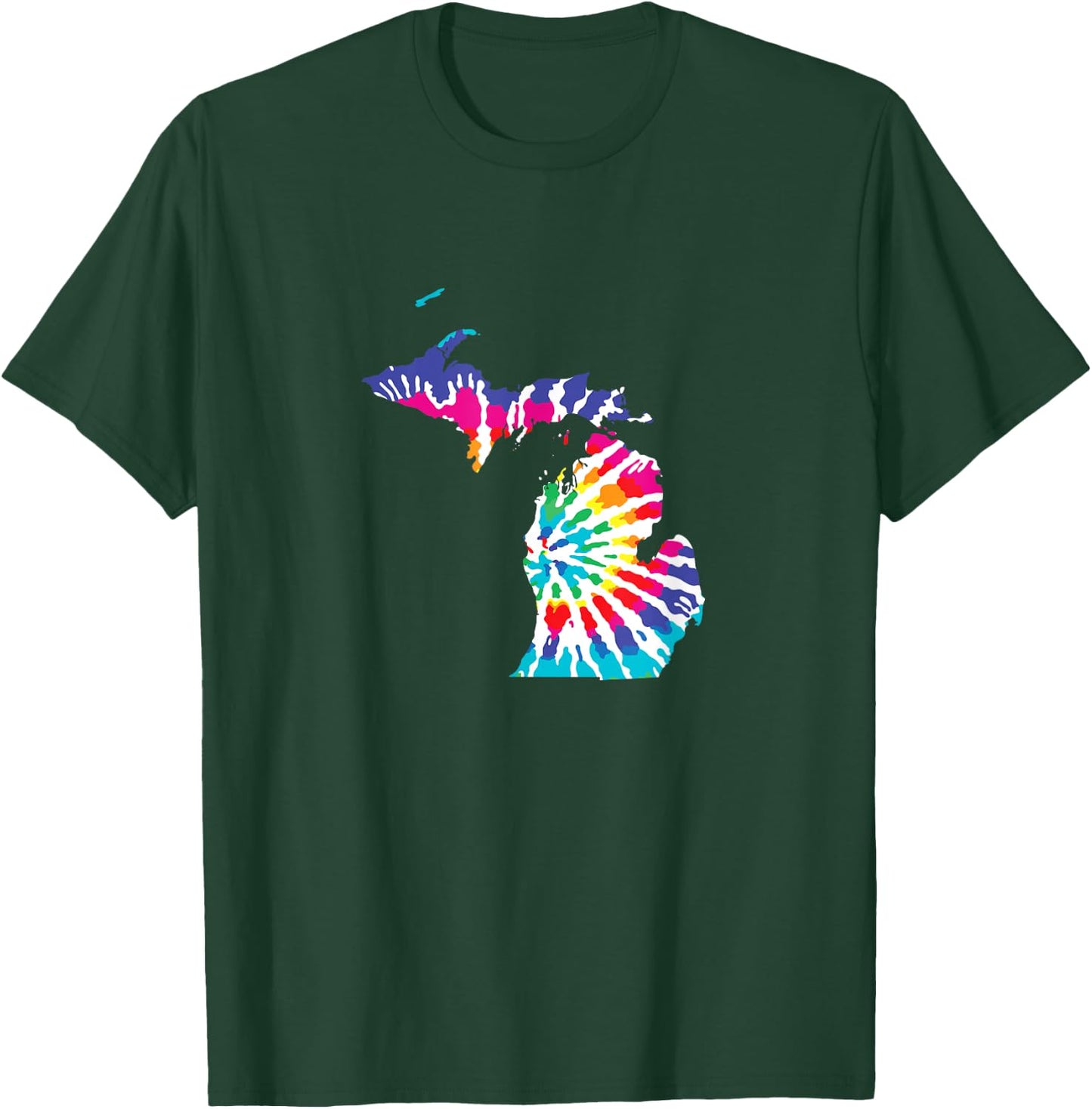 Michigan is Home Tie Dye State Pride T Shirt T-Shirt - T-Shirt | Forest