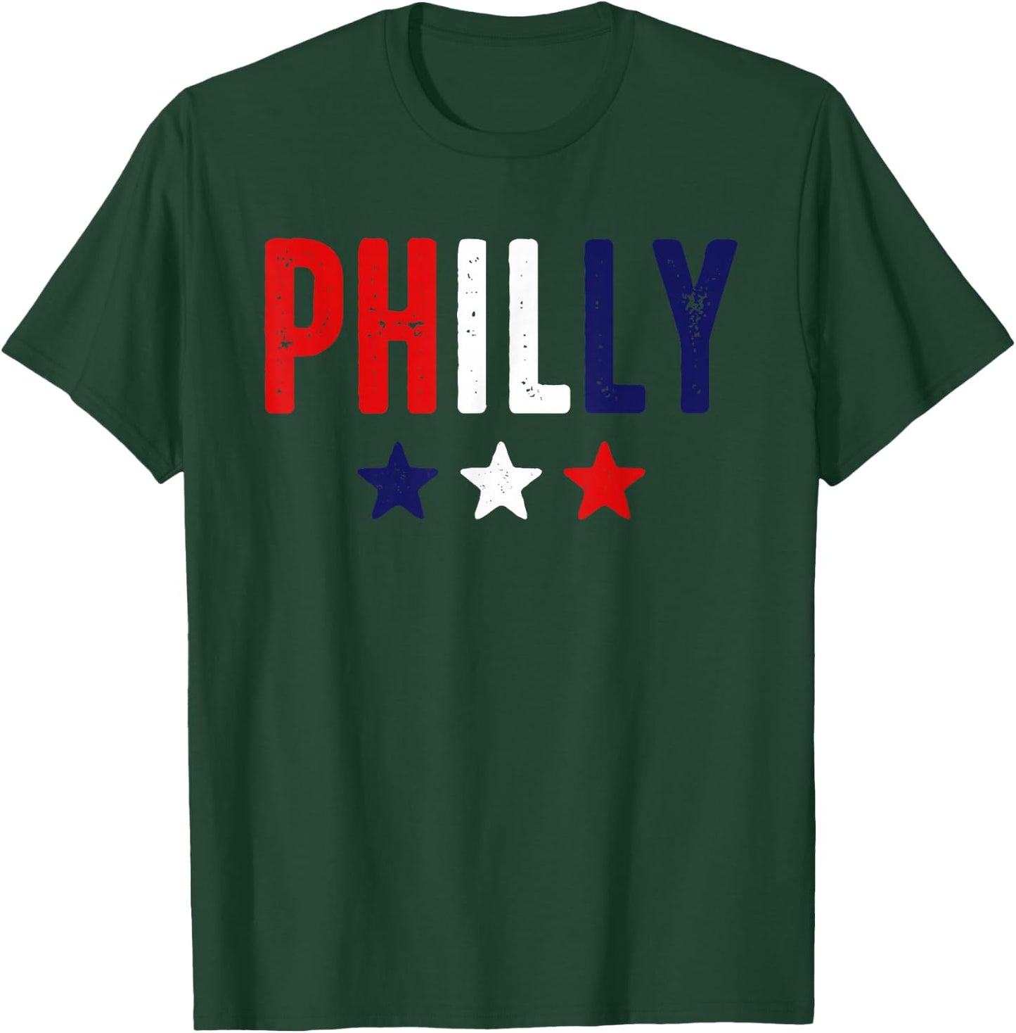 Philadelphia Red White Blue Stars 4th of July Patriotic Gift Kids Men T-Shirt - T-Shirt | Forest