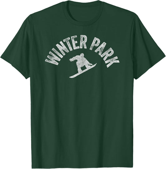 Winter Park Colorado Snowboard CO Vintage Snowboarder Retro T-Shirt - T-Shirt | Forest