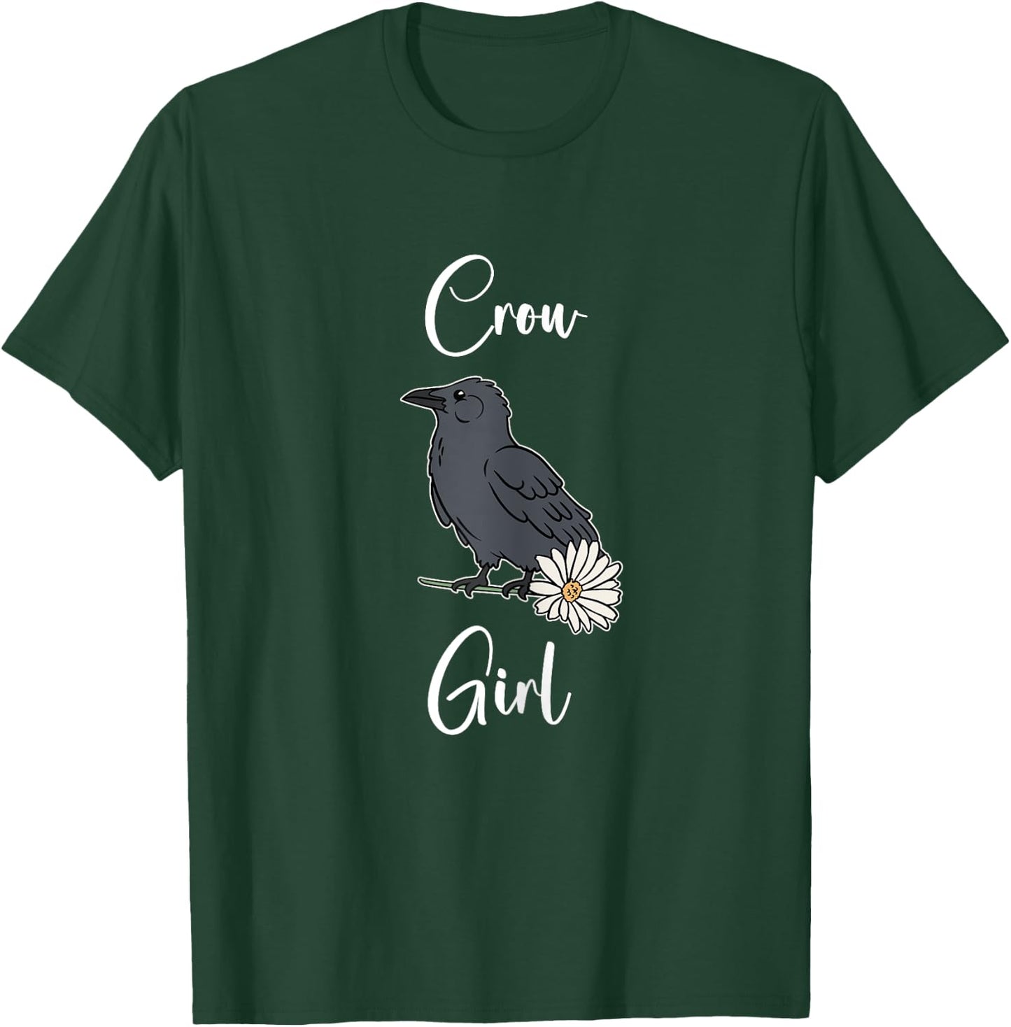 Crow Girl Shirt Cute Cartoon Crow I Love Crows T-Shirt - T-Shirt | Forest
