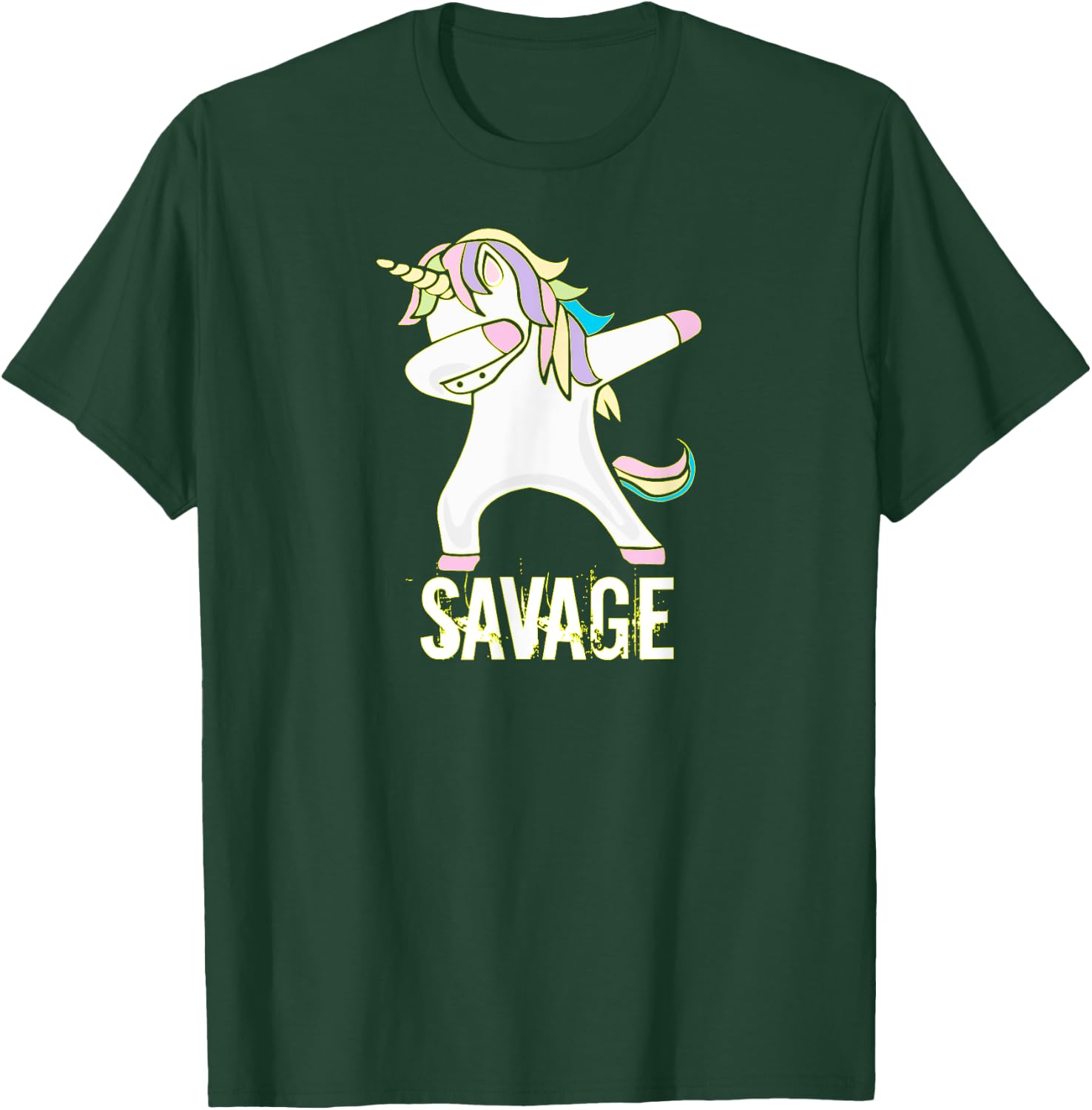 Savage Unicorn Shirt for Youth Adult Women Girls T-Shirt - T-Shirt | Forest