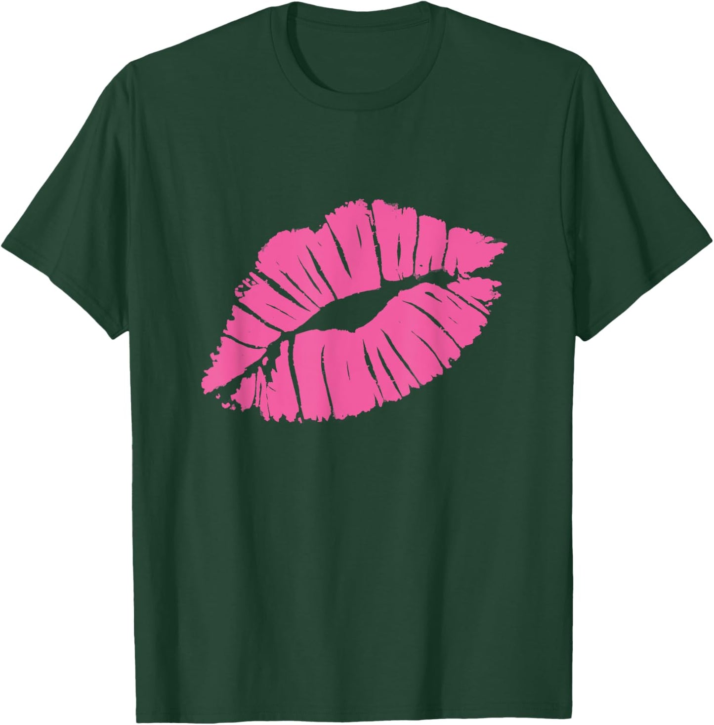 Bold Pink Lip Kiss Love Yourself Empowerment in 80s Style T-Shirt - T-Shirt | Forest