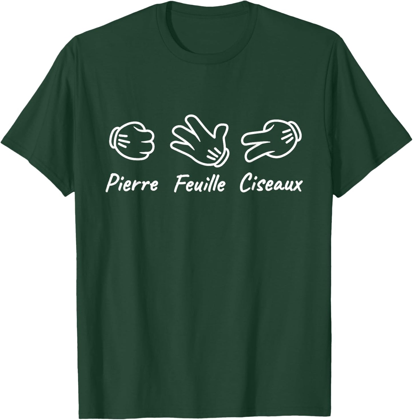 Humor Chifoumi Stone Leaf Scissors Hand Game , Black, S T-Shirt - T-Shirt | Forest