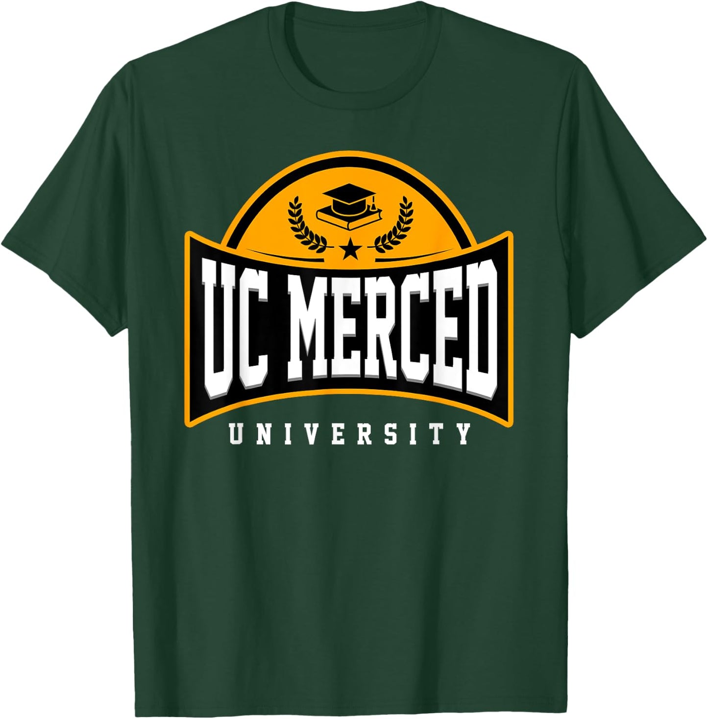 UC Merced University Arch Vintage Design Retro Men Women T-Shirt - T-Shirt | Forest