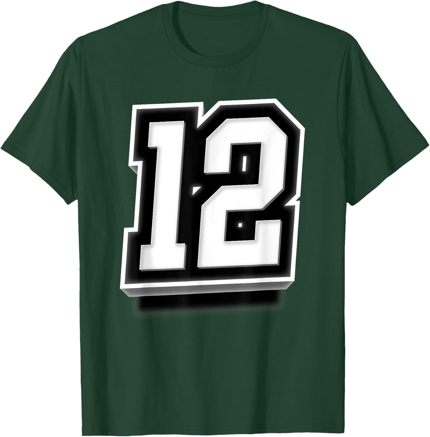 Number 12 Sports Team Fan T-Shirt - T-Shirt | Forest