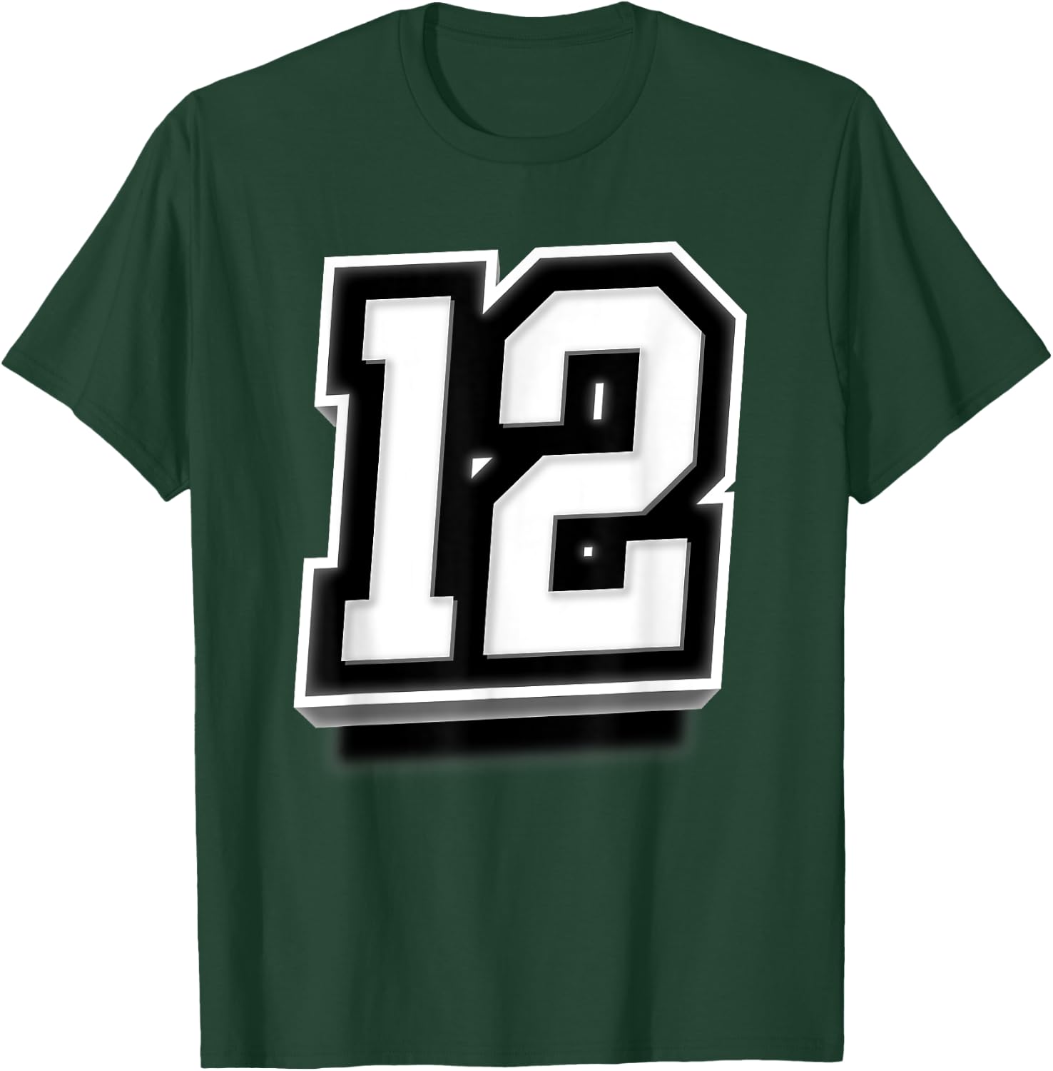 Number 12 Sports Team Fan T-Shirt - T-Shirt | Forest