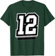 Number 12 Sports Team Fan T-Shirt - T-Shirt | Forest