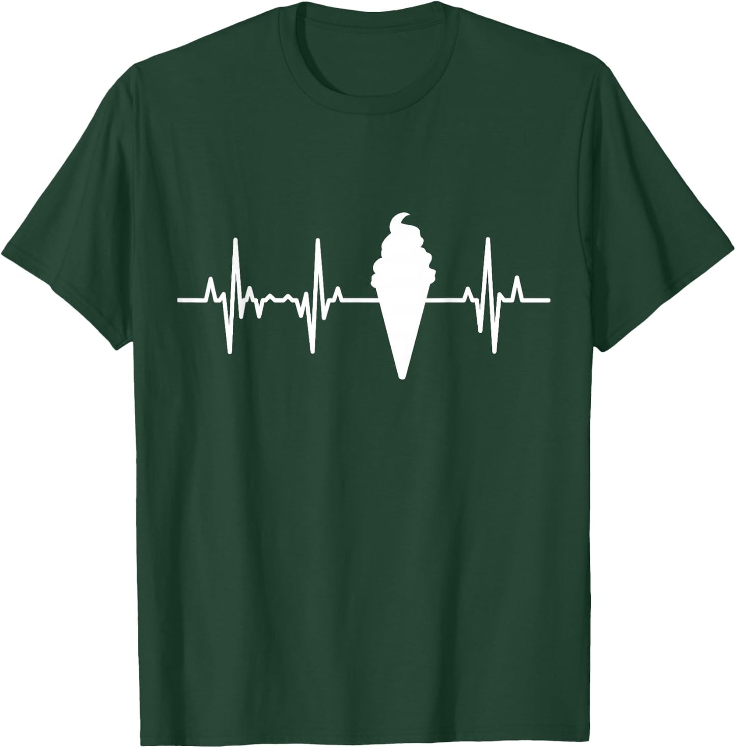 Eistüte Herzlinie EKG Eisverkäufer Herzklopfen Eis T-Shirt - T-Shirt | Forest