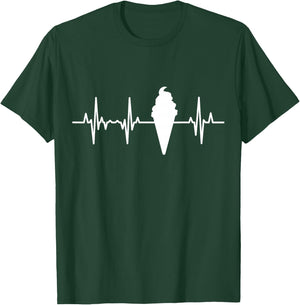 Eistüte Herzlinie EKG Eisverkäufer Herzklopfen Eis T-Shirt - T-Shirt | Forest