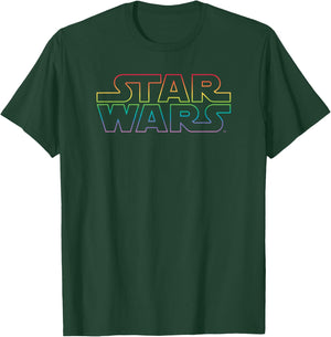 Star Wars Neon Rainbow Classic Logo T-Shirt - T-Shirt | Forest