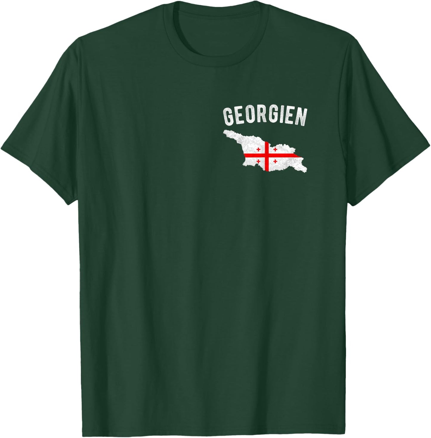 Georgia Flag in the Outline of Georgia , black T-Shirt - T-Shirt | Forest