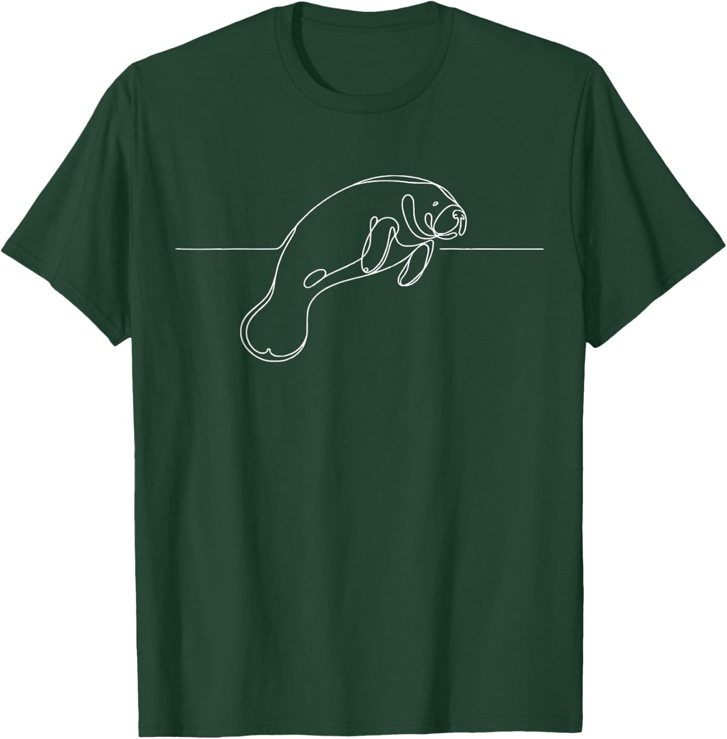 Manatee Line Art Ocean Lover T-Shirt - T-Shirt | Forest