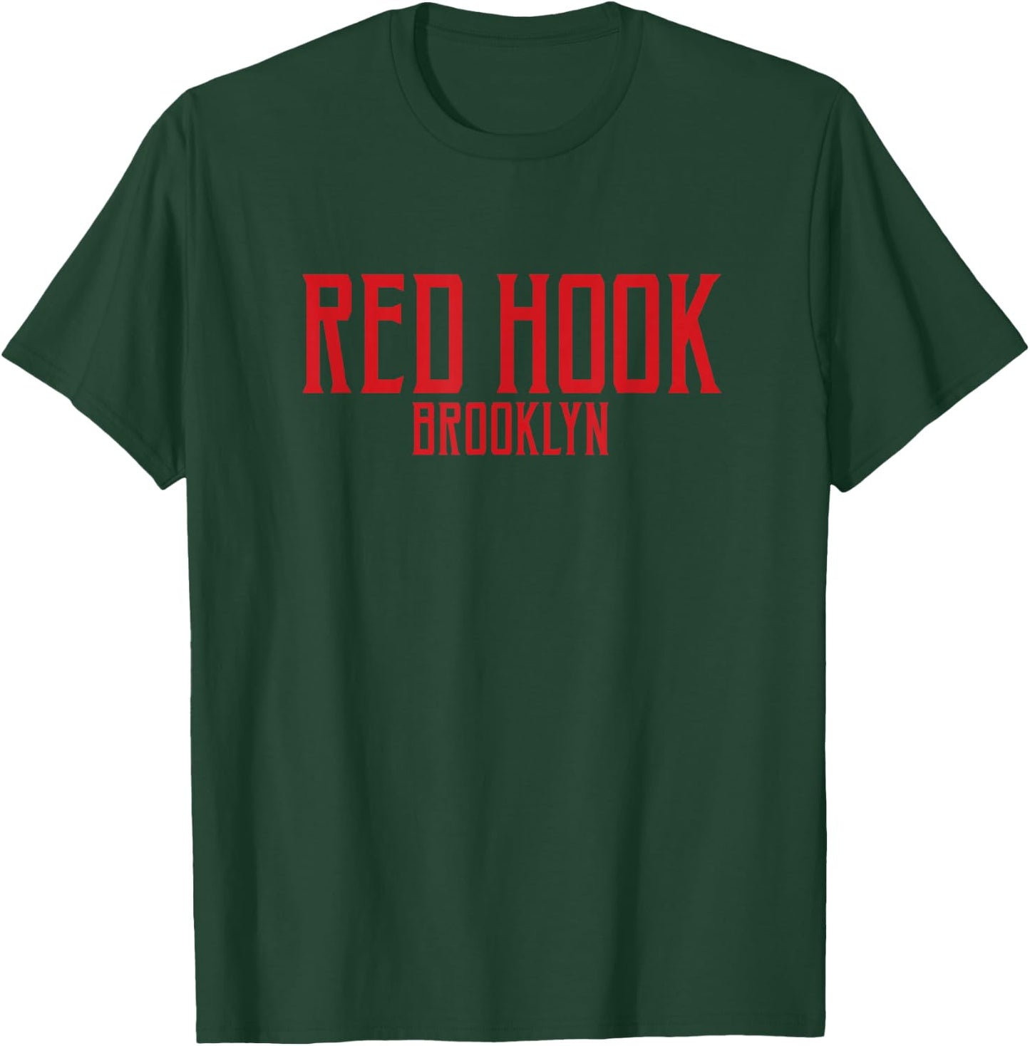 Red Hook Brooklyn Text Red Print T-Shirt - T-Shirt | Forest