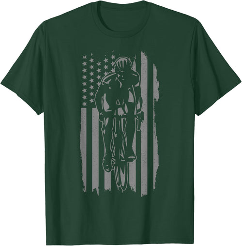 Road Bike Patriotic American Flag Bicycle Cycling Cyclist Men