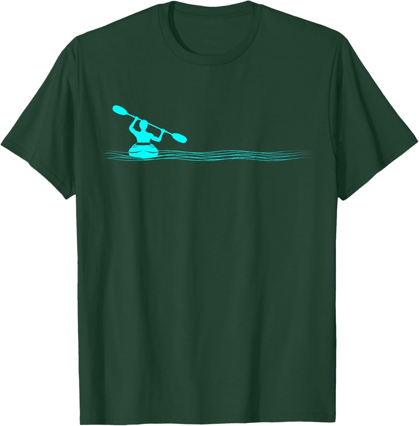 Minimalist Doing Kayak Drawing Abstract Kayaker , Black, S T-Shirt - T-Shirt | Forest