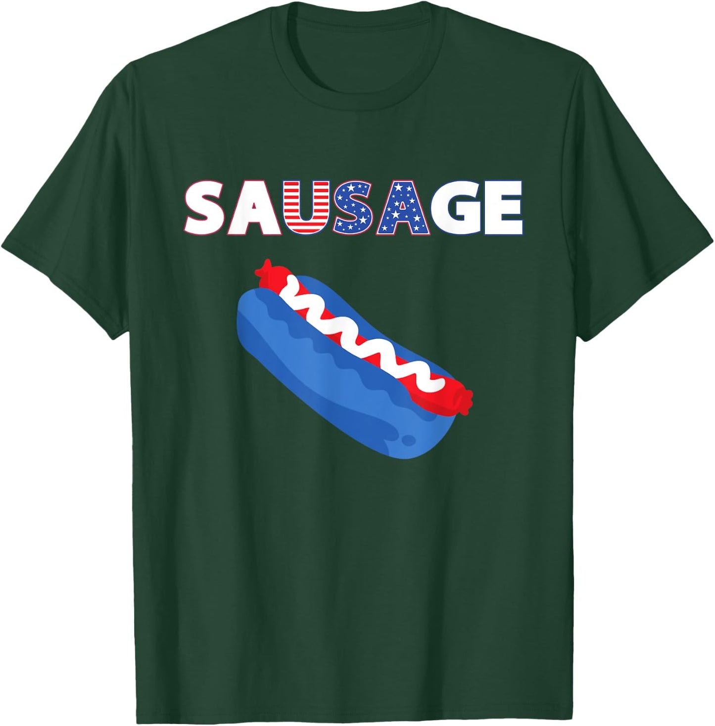USA Sausage - America Loves Hot Dog - USA Glizzy T-Shirt - T-Shirt | Forest