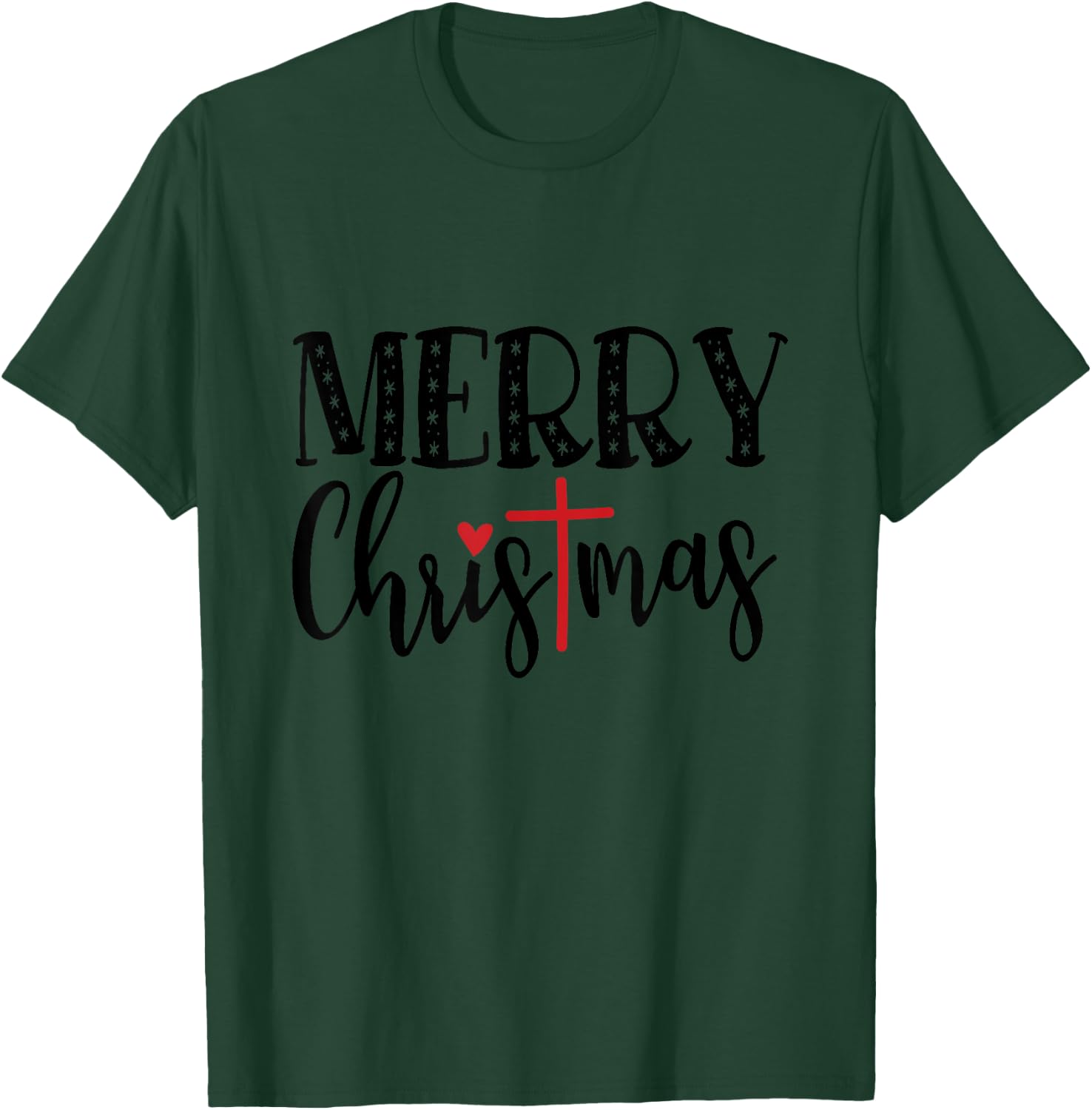 Merry Christmas Cute Christ Christian Religious Holiday T-Shirt - T-Shirt | Forest